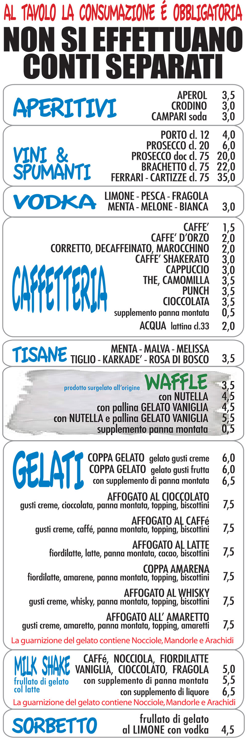 caffetteria e gelati