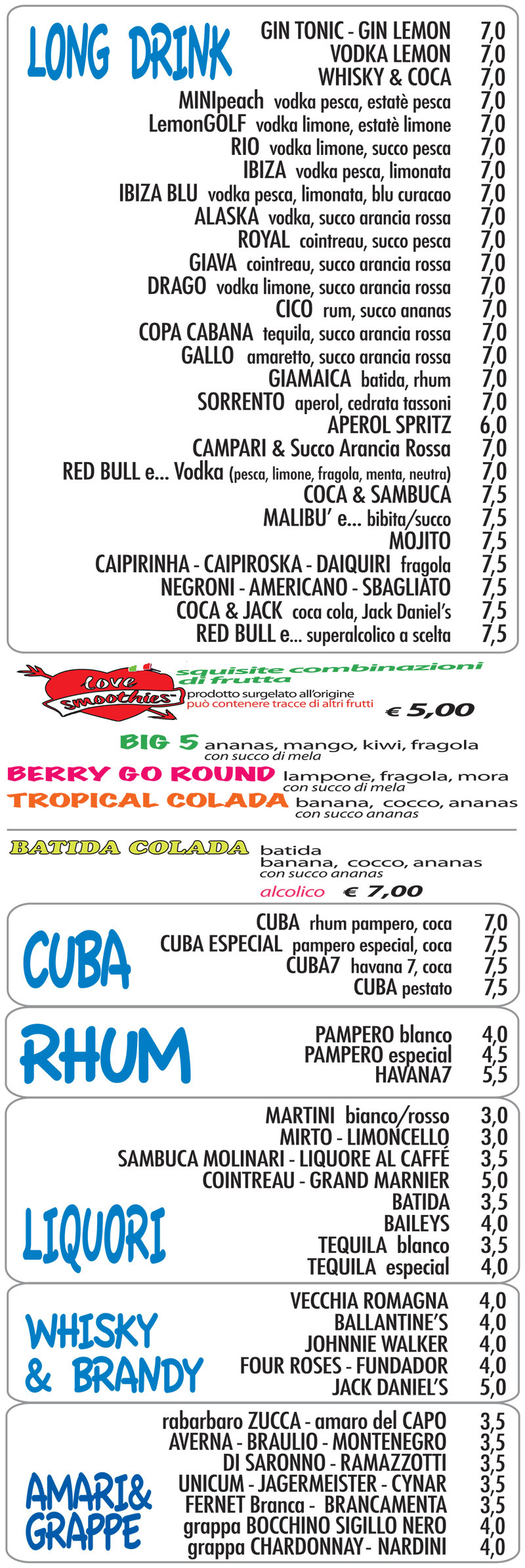 drink e liquori